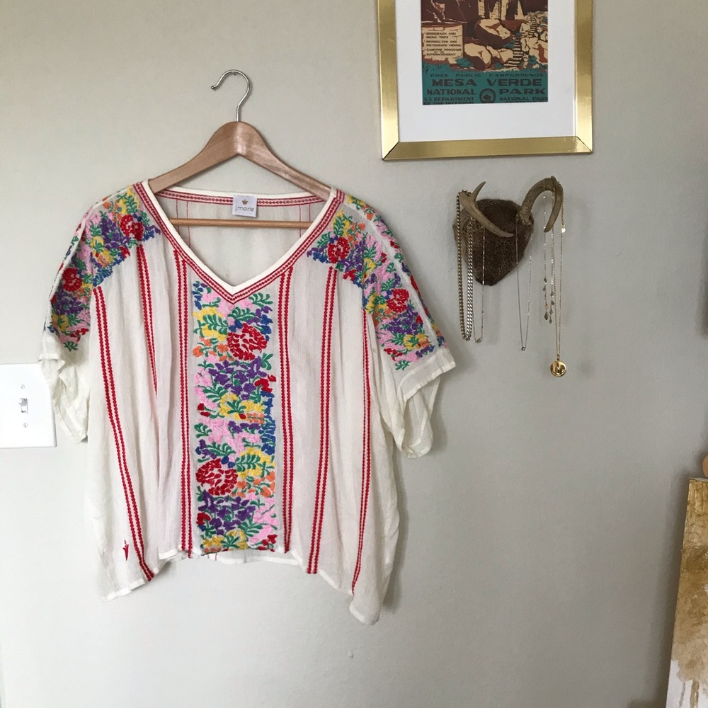 J Marie embroidered top